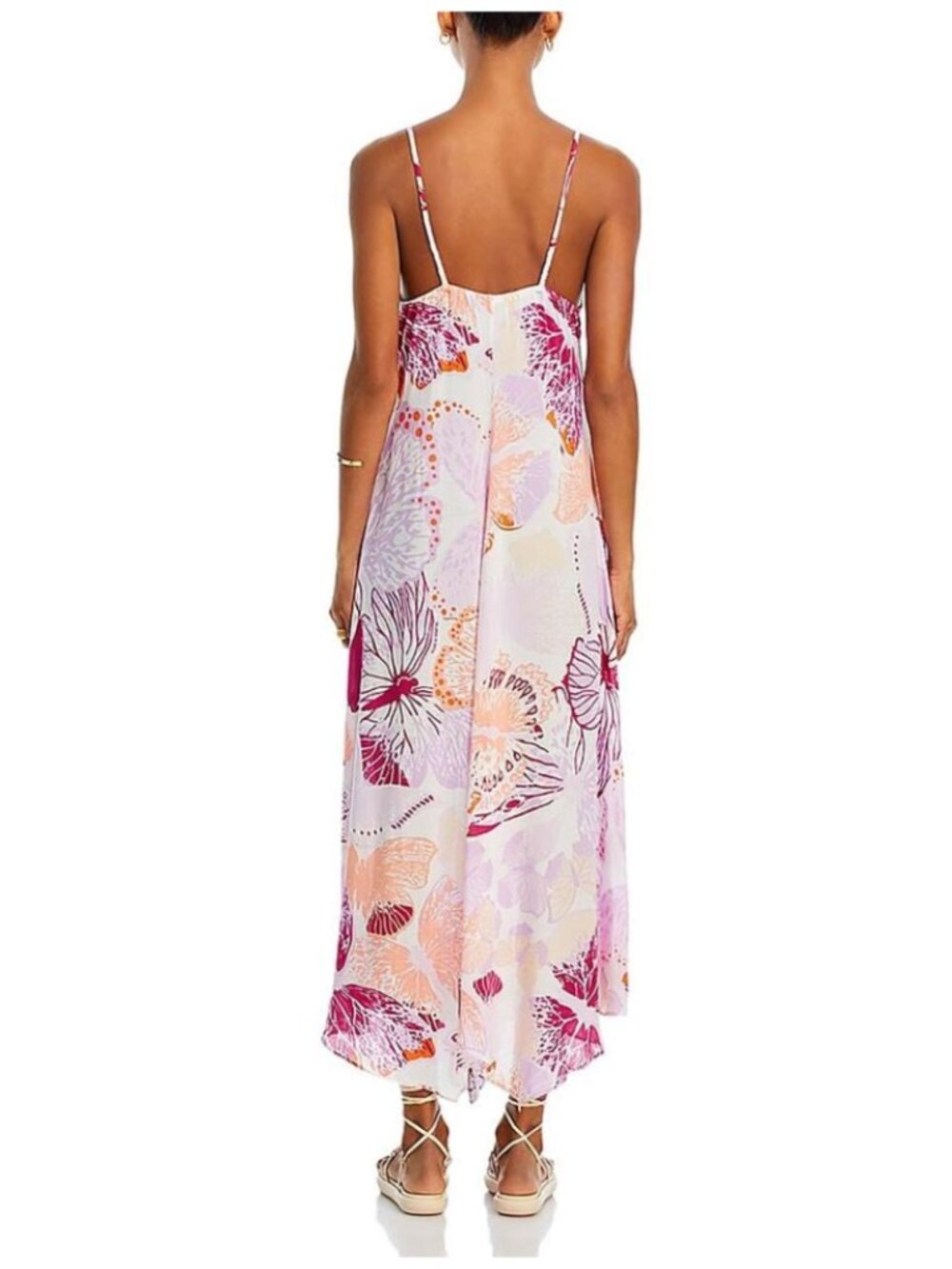Poupette St. Barth Bessie Floral Print Maxi Dress Pink Macro Sz S - Picture 2 of 11